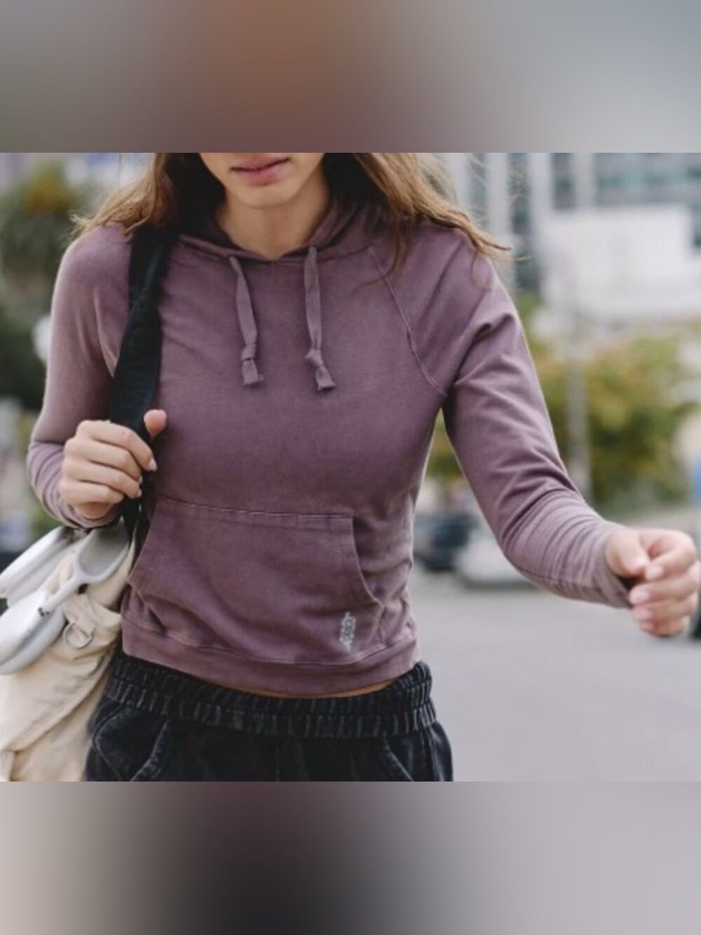 Free People Hot Shot Hooded Long Sleeve. NWOT. Cocoa